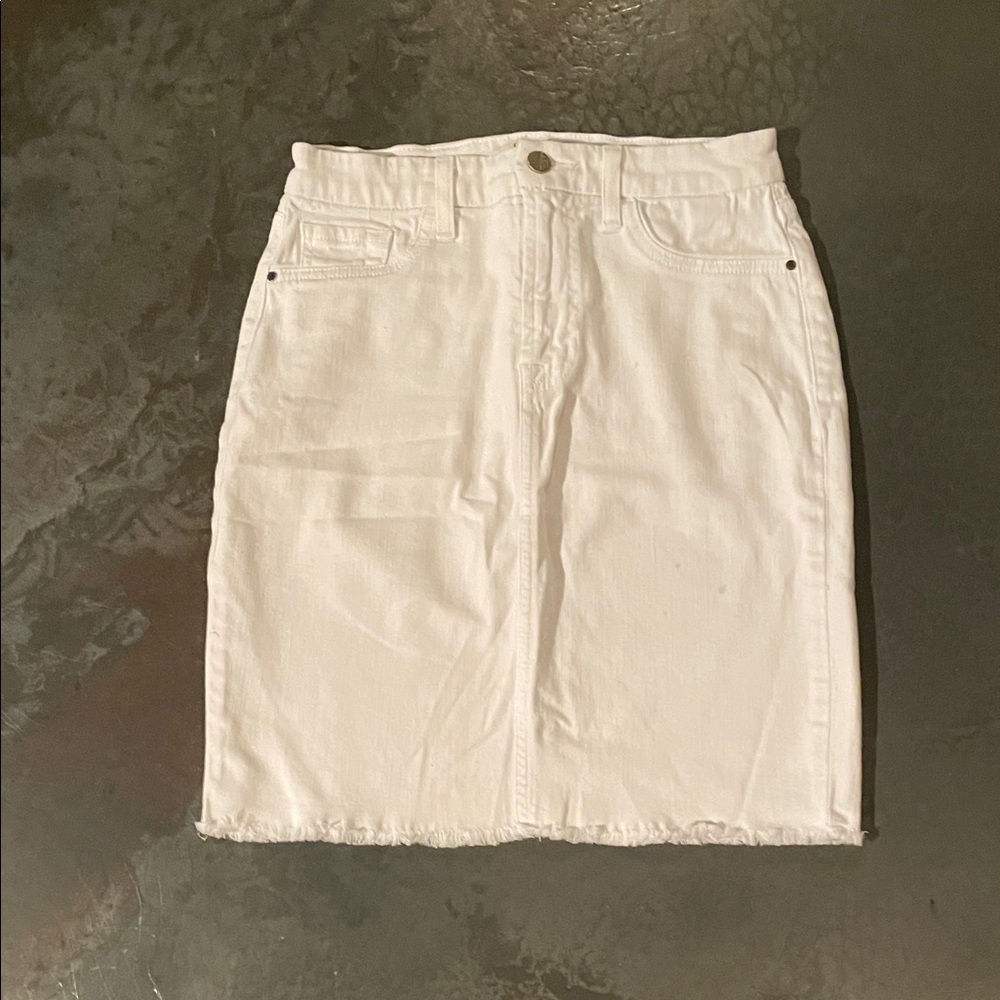 White Denim Pencil Skirt